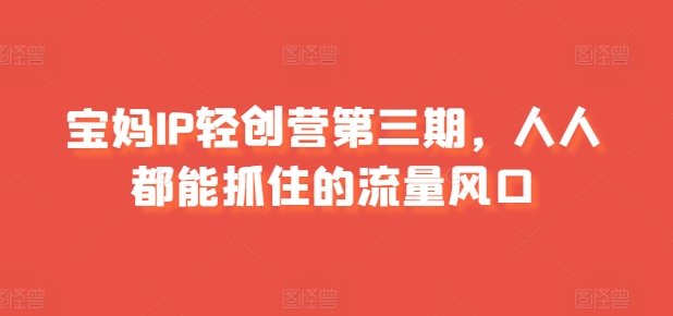 宝妈IP轻创营第三期-技研社