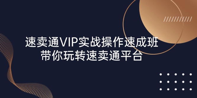 速卖通:VIP实战操作,速成班-技研社