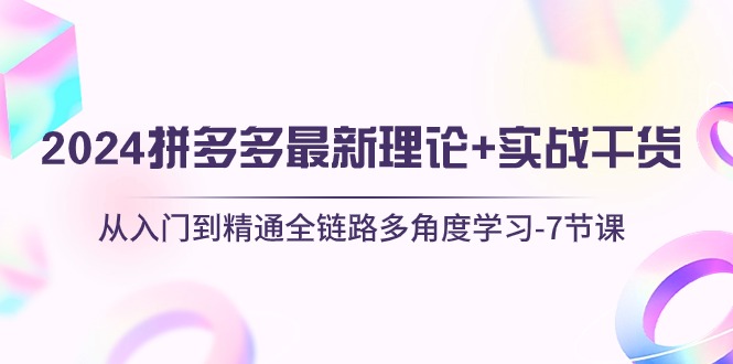 2024拼多多 最新理论+实战干货,从入门到精通全链路多角度学习-7节课 2024拼多多 最新理论+实战干货,从入门到精通全链路多角度学习-7节课