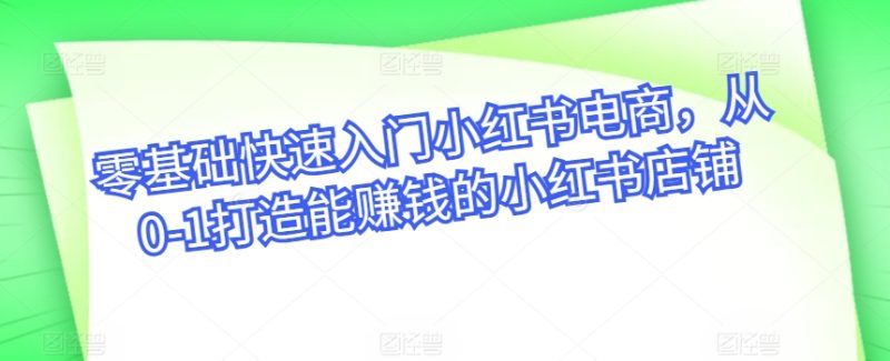 小红书电商实战宝典:从开店到爆款,轻松实现月入过万 小红书电商实战宝典:从开店到爆款,轻松实现月入过万