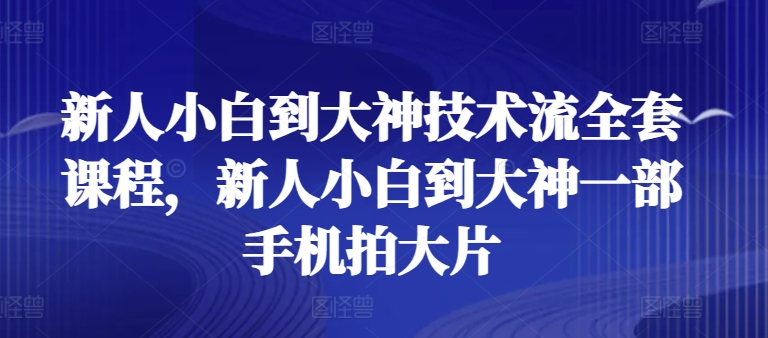 新人小白到大神技术流全套课程-技研社