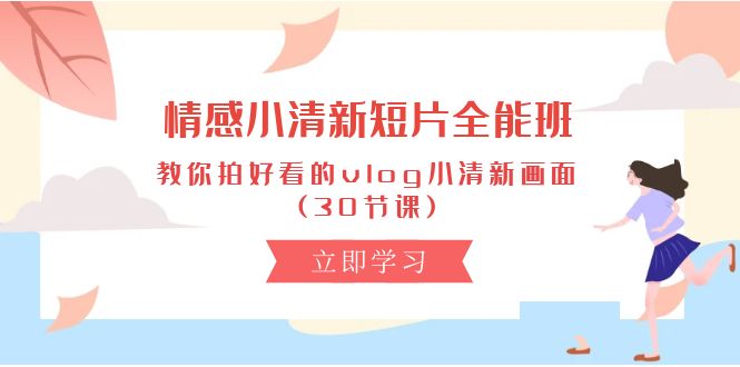 情感 小清新短片-全能班，教你拍好看的vlog小清新画面 (30节课) - 技研社-技研社