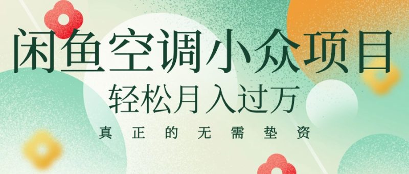 闲鱼卖空调,蓝海小众项目 轻松月入过万 真正的无需垫资金 - 技研社-技研社