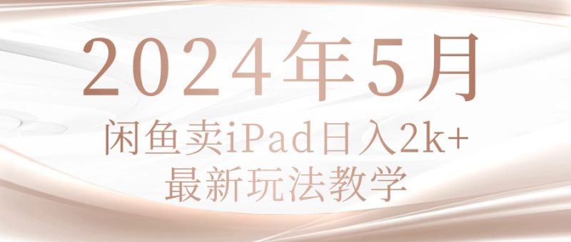 2024年5月闲鱼卖ipad日入2k-技研社