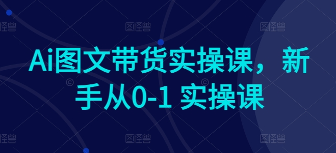 AI赋能电商:新手快速上手图文带货实操课程 AI赋能电商:新手快速上手图文带货实操课程