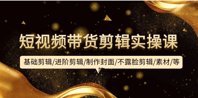 短视频带货剪辑实操课:基础剪辑/进阶剪辑/制作封面/不露脸剪辑/素材/等等-技研社