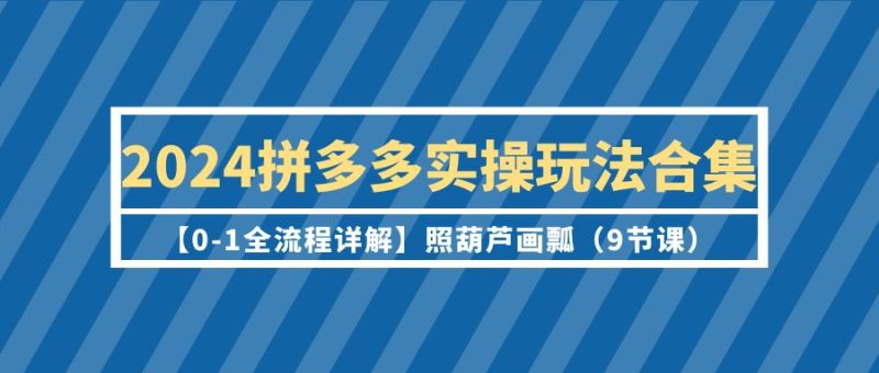 2024年拼多多运营实操玩法合集【0-1全流程详解】照葫芦画瓢(9节课) - 技研社-技研社