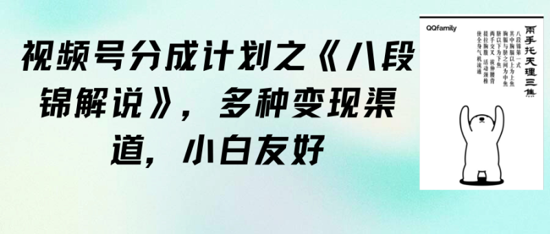 视频号分成计划之《八段锦解说》,多种变现渠道,小白友好(教程+素材) - 技研社-技研社