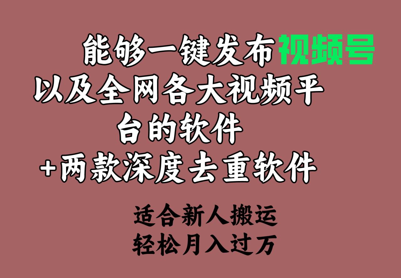 能够一键发布视频号以及全网各大视频平台的软件 两款深度去重软件 能够一键发布视频号以及全网各大视频平台的软件 两款深度去重软件