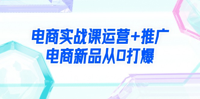 电商实战课运营+推广,电商新品从0打爆(99节视频课) 电商实战课运营+推广,电商新品从0打爆(99节视频课)