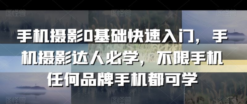 手机摄影0基础快速入门，手机摄影达人必学，不限手机任何品牌手机都可学 - 技研社-技研社