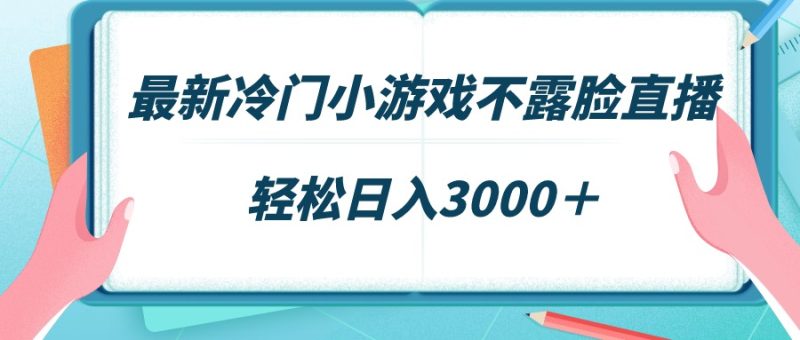 最新冷门小游戏不露脸直播,场观稳定几千,轻松日入3000+ - 技研社-技研社