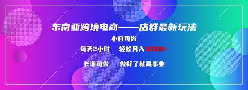 东南亚跨境电商店群新玩法2—小白每天两小时-技研社