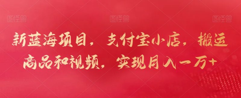 新蓝海项目,支付宝小店,搬运商品和视频,实现月入一万+【揭秘】 - 技研社-技研社