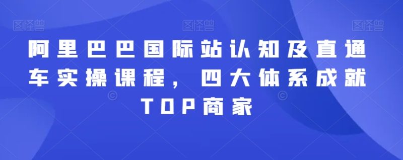 阿里巴巴国际站认知及直通车实操课程，四大体系成就TOP商家 - 技研社-技研社