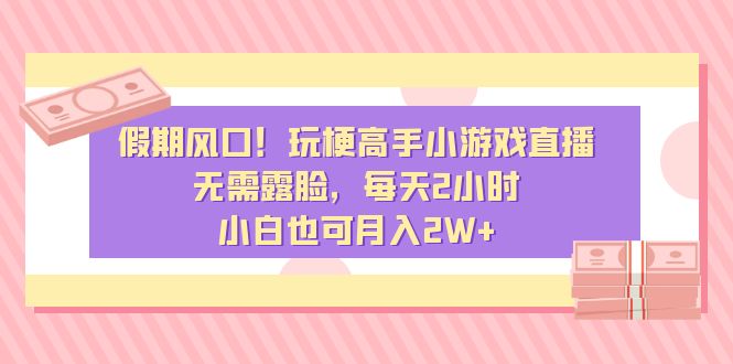 假期风口！玩梗高手小游戏直播，无需露脸，每天2小时，小白也可月入2W+ - 技研社-技研社