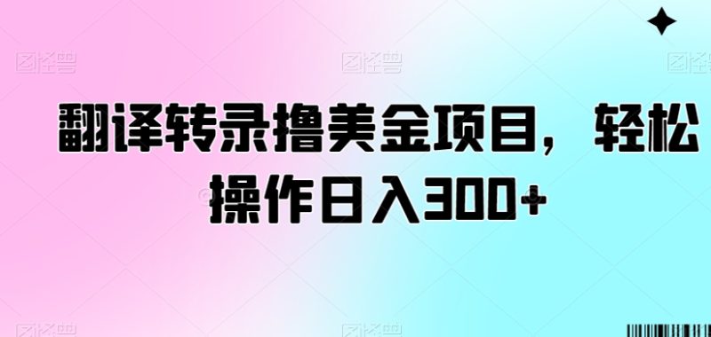 翻译转录撸美金项目,轻松操作日入300+【揭秘】 - 技研社-技研社