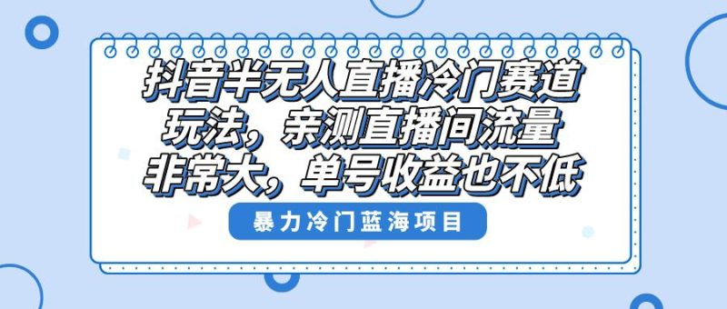 抖音半无人直播冷门新玩法，直播间流量非常大，单号收益也不低！ - 技研社-技研社