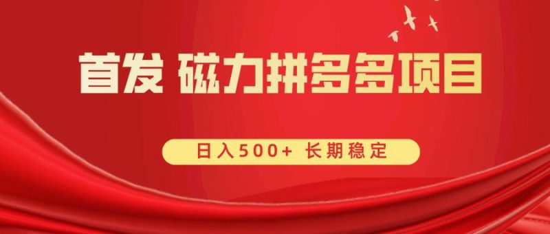 首发 磁力拼多多自撸 日入500+ - 技研社-技研社