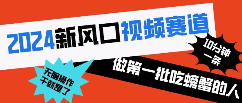 2024新风口视频赛道 做第一批吃螃蟹的人 10分钟一条原创视频 小白无脑操作1 - 技研社-技研社