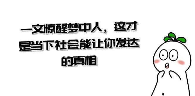 某公众号付费文章《一文 惊醒梦中人,这才是当下社会能让你发达的真相》 某公众号付费文章《一文 惊醒梦中人,这才是当下社会能让你发达的真相》