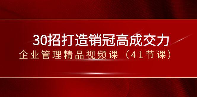 30招-打造销冠高成交力-企业管理精品视频课（41节课） - 技研社-技研社