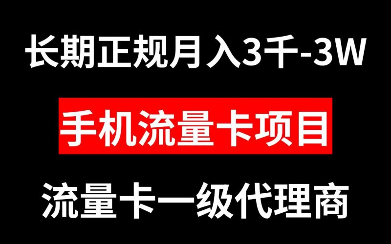手机流量卡代理月入3000-3W长期正规项目 - 技研社-技研社