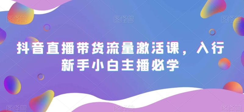 抖音直播带货入门,抖音直播带货流量激活课,助你轻松开创直播人生 - 技研社-技研社