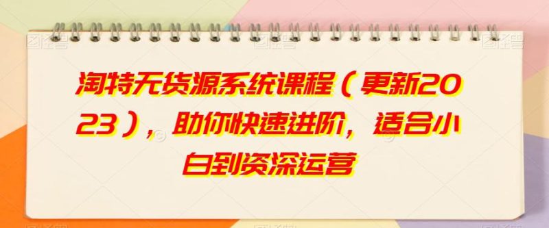 淘特无货源系统课程(2023更新),打造你的互联网运营新起点! - 技研社-技研社