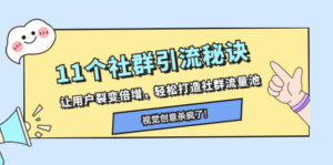 11个社群引流秘诀，让用户裂变倍增，轻松打造社群流量池 - 技研社-技研社