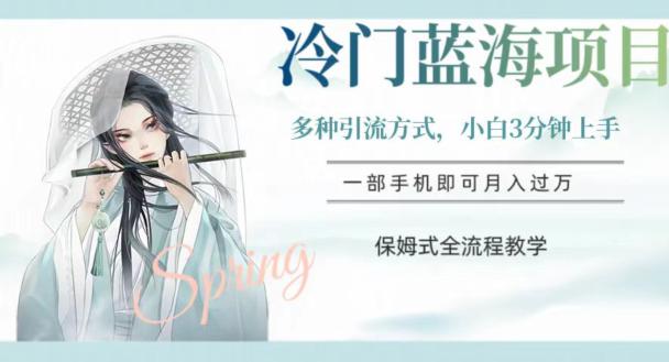 蓝海冷门项目,轻松操作,新手3分钟简单上手,多种引流策略,保姆式全流程教学【揭秘】 蓝海冷门项目,轻松操作,新手3分钟简单上手,多种引流策略,保姆式全流程教学【揭秘】