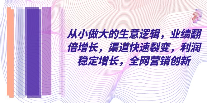 从小做大的商业逻辑,业绩增长翻倍,渠道快速裂变,利润稳定增长,全网营销创新 从小做大的商业逻辑,业绩增长翻倍,渠道快速裂变,利润稳定增长,全网营销创新