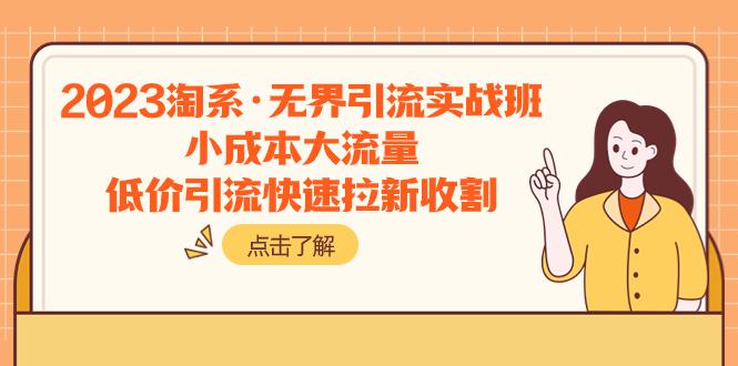 2023淘系·无界引流实战训练营:小成本大流量,低价引流快速拉新收割 2023淘系·无界引流实战训练营:小成本大流量,低价引流快速拉新收割