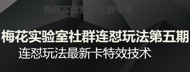 梅花实验室社群连怼玩法第五期:视频号连怼玩法最新卡特效技术-技研社