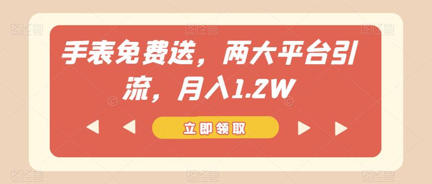 手表免费送,两大平台引流,月入1.2W【揭秘】 手表免费送,两大平台引流,月入1.2W【揭秘】