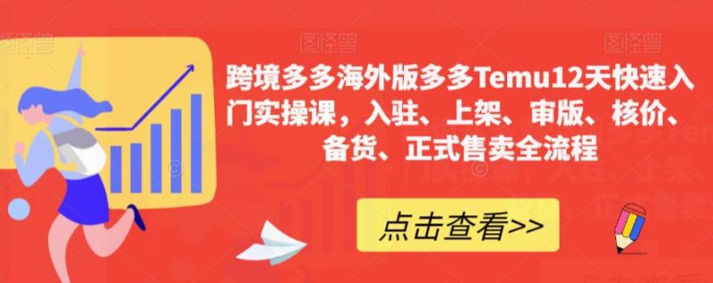 跨境多多海外版多多TEMU12天快速入门实操课:全流程,成就跨境电商之路! - 技研社-技研社