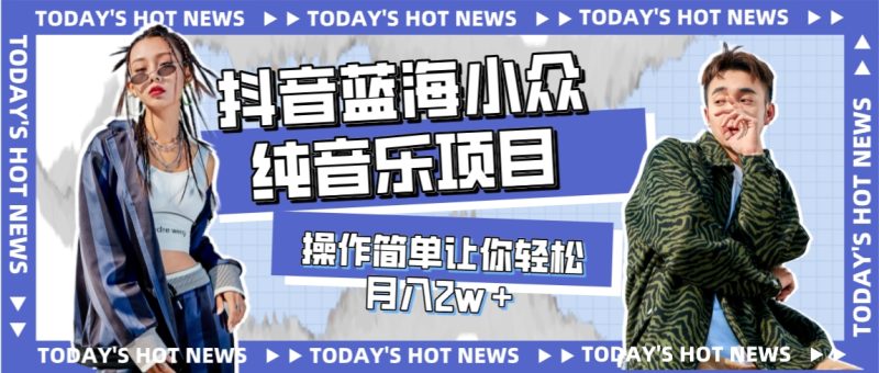 宝藏细分领域,抖音蓝海小众纯音乐项目,操作简单让你轻松月入2w+ - 技研社-技研社