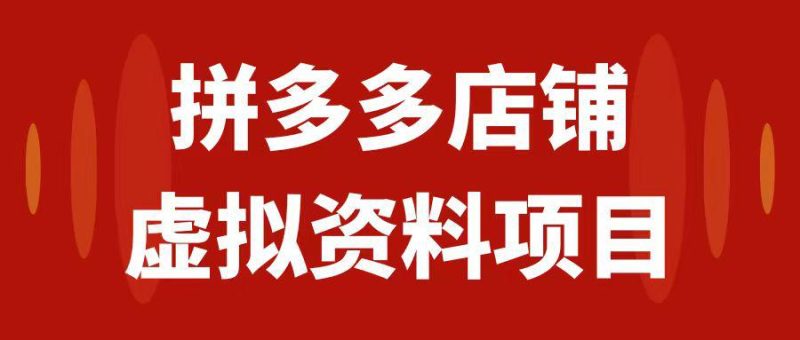 拼多多店铺虚拟项目：教科书式操作玩法，轻松月入1000+-技研社