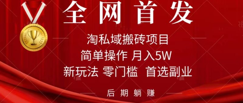 淘私域搬砖项目,利用信息差月入5W,每天无脑操作1小时,后期躺赚 - 技研社-技研社