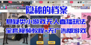 抖音爆火的悬疑解谜小游戏【隐秘的档案】无人直播玩法【教程+游戏+工具】 - 技研社-技研社