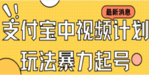 支付宝中视频玩法暴力起号影视起号有播放即可获得收益（带素材） - 技研社-技研社