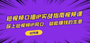 短视频口播IP实战指南视频课，踩上短视频IP风口，做能赚钱的生意（22节课） - 技研社-技研社
