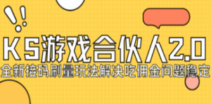 KS游戏合伙人最新刷量2.0玩法解决吃佣问题稳定跑一天150-200接码无限操作 - 技研社-技研社