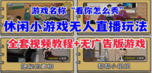 抖音爆火的休闲小游戏“看你怎么秀”无人直播玩法【全套教程+游戏+软件】 - 技研社-技研社