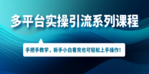 多平台实操引流系列课程，手把手教学，新手小白看完也可轻松上手引流操作 - 技研社-技研社