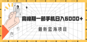 最新蓝海项目，一年2次爆发期，高峰期一部手机日入6000+（素材+课程） - 技研社-技研社