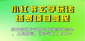 新手也能日入500的玩法,上限极高,小红书玄学玩法,塔罗项目变现大揭秘 - 技研社-技研社
