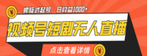 视频号短剧无人直播:螺旋起号,单号日收益1000+-技研社