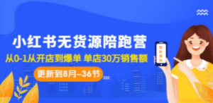 小红书无货源陪跑营：从0-1从开店到爆单 单店30万销售额（更至8月-36节课） - 技研社-技研社