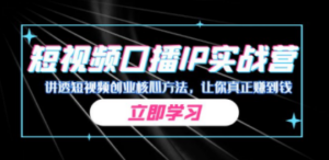 某收费培训：短视频口播IP实战营，讲透短视频创业核心方法，让你真正赚到钱 - 技研社-技研社